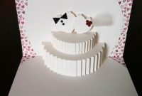 Free Shippingred Hearts Pop Up Wedding Cardpaperbowgal for Pop Up Wedding Card Template Free