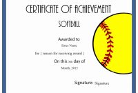 Free Softball Certificate Templates – Customize Online for Softball Award Certificate Template