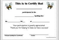 Free Spelling Bee Certificates for Spelling Bee Award Certificate Template