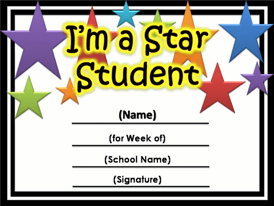Free Star Awards | Templates Certificates Star Student pertaining to Star Certificate Templates Free