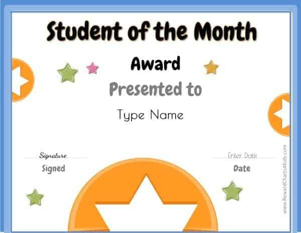 Free Student Of The Month Certificate | Customize With Your for Free Printable Student Of The Month Certificate Templates
