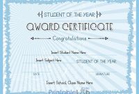 Free Student Of The Year Award Certificate Format In Onahau with regard to Student Of The Year Award Certificate Templates