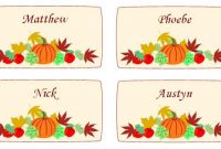 Free Templates For Thanksgiving Place Cards | Free Download intended for Thanksgiving Place Card Templates