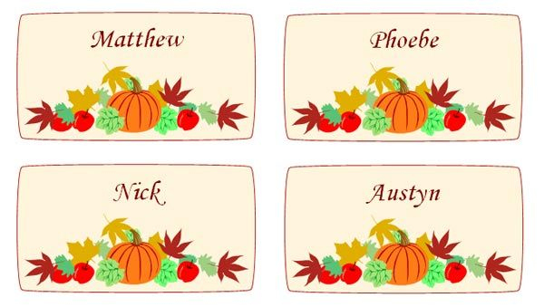 Thanksgiving Place Cards Template 11 Professional Templates Ideas