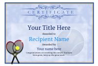 Free Tennis Certificate Templates – Add Printable Badges with regard to Tennis Certificate Template Free