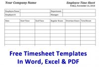 Free Timesheet Template & Time Card Template | Ontheclock intended for Weekly Time Card Template Free