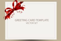 Freebie: Greeting Card Templates With Red Bow – Ai, Eps, Psd with Greeting Card Layout Templates