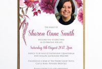Funeral Memorial Announcement, Funeral Invitation, Modern throughout Funeral Invitation Card Template