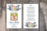Funeral Prayer Card Template | Editable Ms Word & Photoshop Template |  Instant Download regarding Prayer Card Template For Word