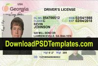 Georgia Driver's License [Editable Psd Template Download with regard to Georgia Id Card Template