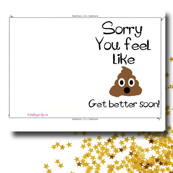 Get Well Card - Funny Get Well Soon Card - Printable Card - Feel Better  Soon Card with Get Well Soon Card Template