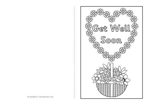 Get Well Soon Card Colouring Templates (Sb8890) - Sparklebox for Get Well Card Template