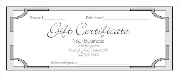Gift Certificate Template 7 with Publisher Gift Certificate Template