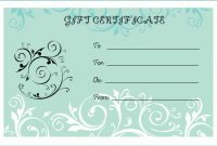 Gift Certificate Template Free Fill-In | Blank Gift for Fillable Gift Certificate Template Free