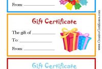 Gift Certificates | Free Printable Gift Certificates with regard to Kids Gift Certificate Template