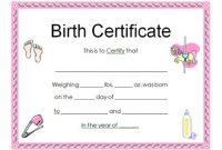 Girl Birth Certificate Template (6 | Birth Certificate Template inside Girl Birth Certificate Template