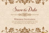Golden Floral Wedding Invitation Template – Vector Download intended for Free E Wedding Invitation Card Templates