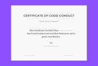 Good Conduct Certificate Template (3 with Good Conduct Certificate Template