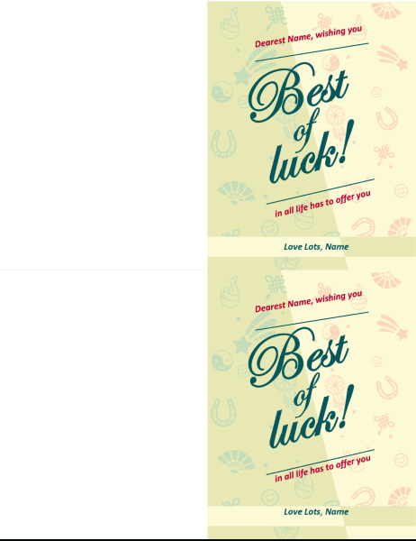 Good Luck Card within Good Luck Card Template