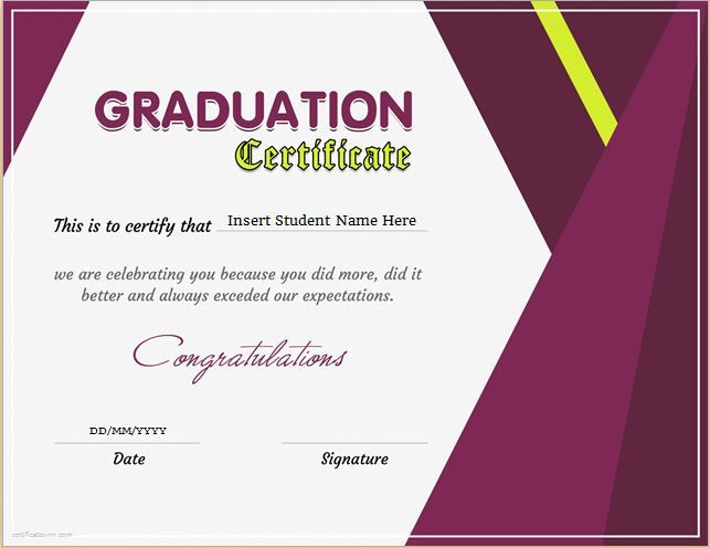 Graduation Certificate Template For Ms Word Download At Http regarding Professional Certificate Templates For Word