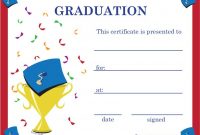 Graduation Certificate Template Word Graduation Certificate pertaining to Graduation Certificate Template Word