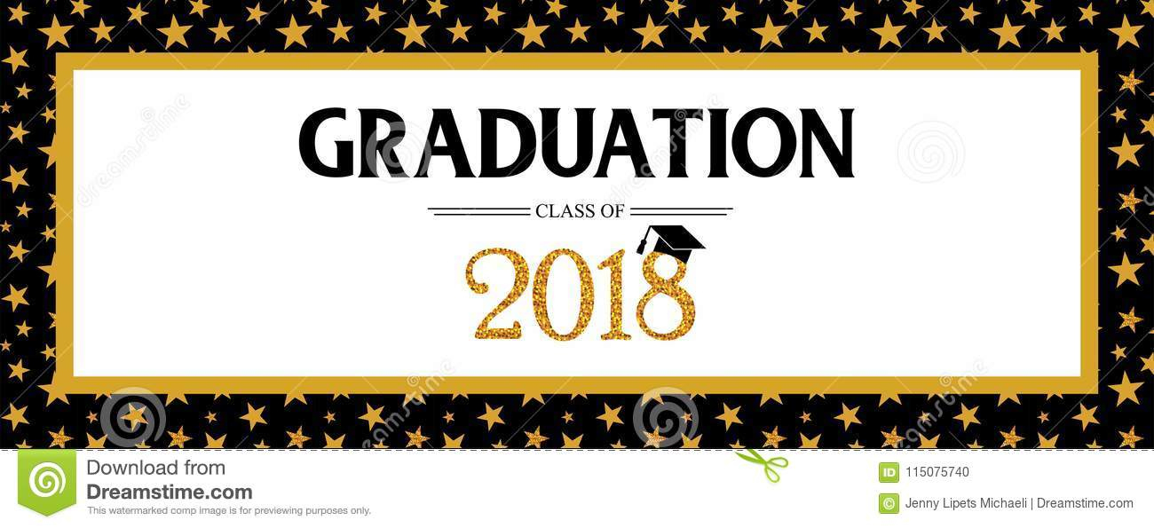 Graduation Class Of 2018 Greeting Banner Template. Vector with Graduation Banner Template