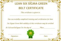 Green Belt Certificate: 10 Unique And Beautiful Templates for Green Belt Certificate Template