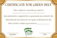 Green Belt Certificate: 10 Unique And Beautiful Templates intended for Green Belt Certificate Template