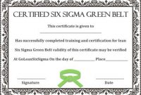 Green Belt Certificate: 10 Unique And Beautiful Templates throughout Green Belt Certificate Template
