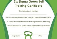 Green Belt Certificate: 10 Unique And Beautiful Templates within Green Belt Certificate Template