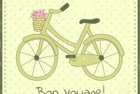 Greeting Card Template With Bike Illustration And "bon intended for Bon Voyage Card Template