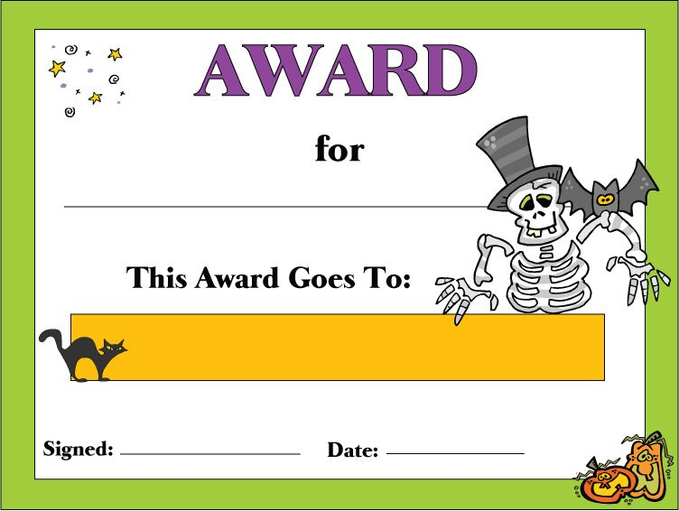 Halloween Award 1 Awards | Halloween Printables Free pertaining to Halloween Certificate Template