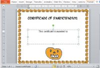 Halloween Award Certificate Template For Powerpoint regarding Halloween Certificate Template