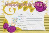 Happy Anniversary Gift Certificate Template | Happy in Anniversary Certificate Template Free