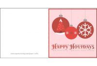 Happy Holidays Card With Christmas Ornaments Template | Free intended for Happy Holidays Card Template