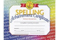 Hayes School Publishing Spelling Achievement Certificate for Hayes Certificate Templates