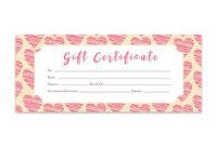 Heart, Hearts, Pink Hearts, Gift Certificate Download in Pink Gift Certificate Template