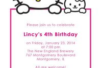 Hello Kitty Free Birthday Invitation (With Images) | Hello inside Hello Kitty Birthday Card Template Free