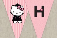 Hello Kitty With French Poodle Paris Printable Birthday Banner – Pink And  Black pertaining to Hello Kitty Banner Template