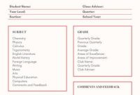 High School Student Report Card Template (1 pertaining to High School Student Report Card Template
