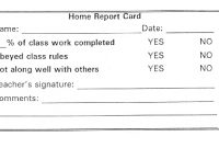 Home Report Card pertaining to Daily Report Card Template For Adhd