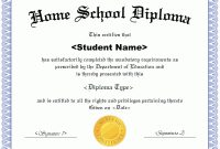 Homeschool Diploma Template with regard to School Certificate Templates Free