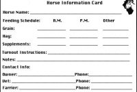 Horse Stall Info Card | Horse Stalls, Horse Lessons, Horse throughout Horse Stall Card Template