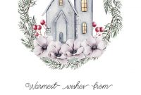 House And Pine Wreath – Moving Announcement Template (Free with Moving Home Cards Template