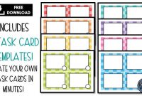 How To Engage Your Class Using Free Task Card Templates throughout Task Cards Template