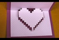How To Make A Pop-Up Pixelated Heart Card For Valentine's Day with Pixel Heart Pop Up Card Template