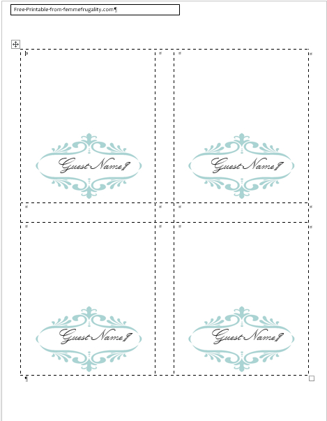 How To Make Your Own Place Cards For Free With Word And inside Table Name Cards Template Free
