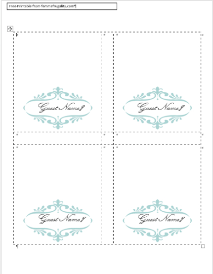 How To Make Your Own Place Cards For Free With Word And within Table Name Cards Template Free