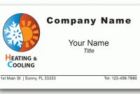Hvac Business Cards Style 200 intended for Hvac Business Card Template
