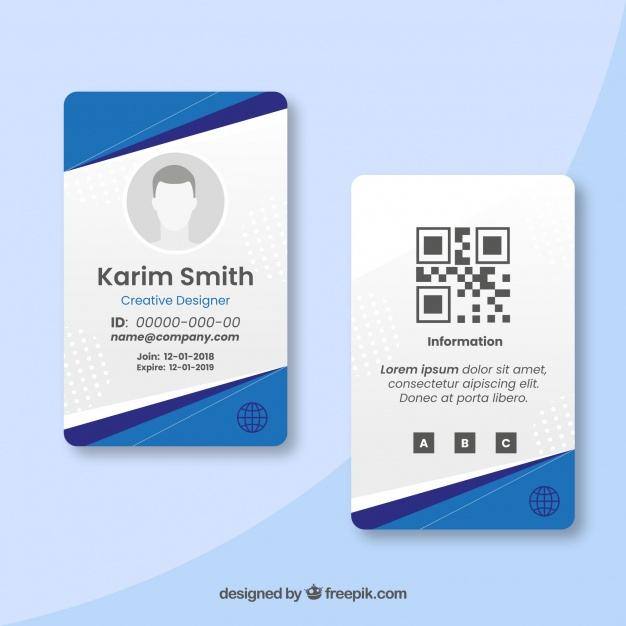 Id Card Template | Free Vector with Template For Id Card Free Download